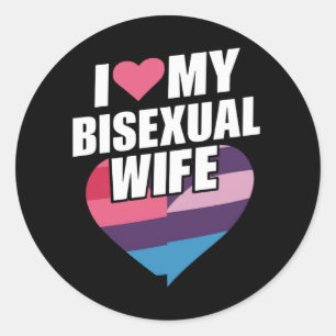 I Love My Bisexual Wife Bi Pride Bisexual Flag  Classic Round Sticker