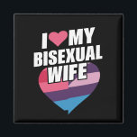 I Love My Bisexual Wife Bi Pride Bisexual Flag  Magnet<br><div class="desc">I Love My Bisexual Wife Bi Pride Bisexual Flag</div>