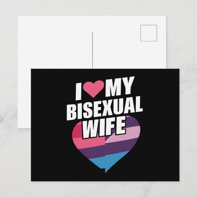 I Love My Bisexual Wife Bi Pride Bisexual Flag  Postcard (Front/Back)