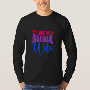 I Love my Bisexual Wife Bi Pride Bisexual Flag T-Shirt
