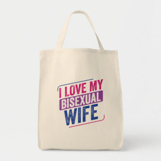  I Love My Bisexual Wife Bi Pride Bisexual Flag Tote Bag
