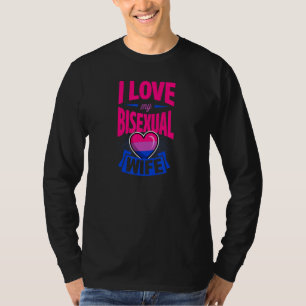 I Love My Bisexual Wife Cute Bi Pride Anniversary T-Shirt