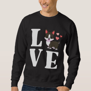 I Love My Black Brindle Corgi Women Dog Mama Sweatshirt