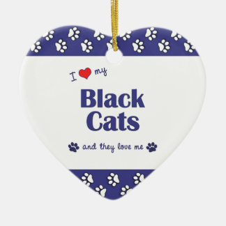I Love My Black Cats (Multiple Cats) Ceramic Tree Decoration