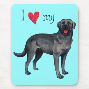 I Love my Black Lab Mouse Pad