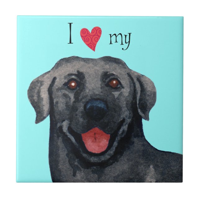 I Love my Black Lab Tile (Front)