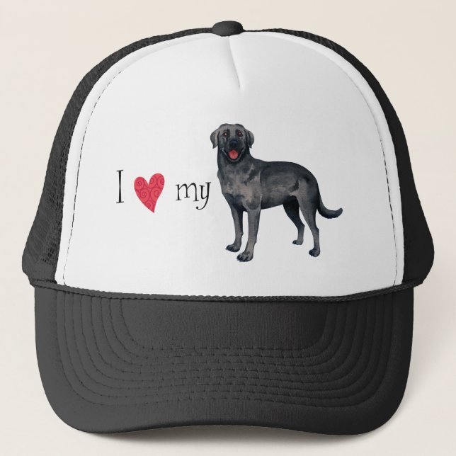 I Love my Black Lab Trucker Hat (Front)