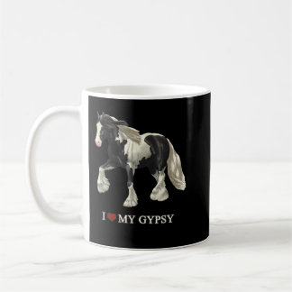 I Love My Black Pinto Gypsy Vanner Horse  Coffee Mug