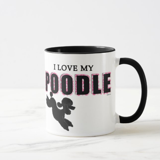 I Love My Black Poodle Mug (Right)