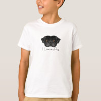 I Love My Black Pug Cute Black Pug and Love Quote
