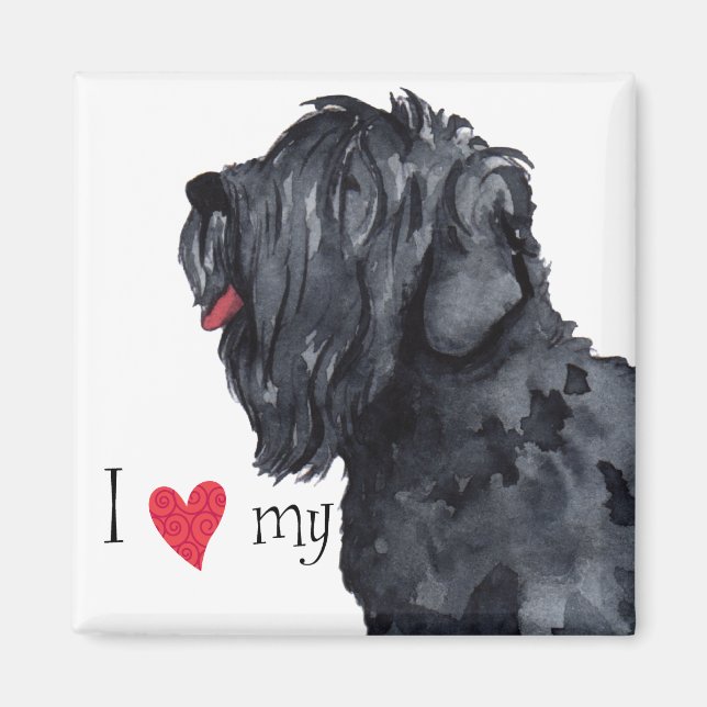 I Love my Black Russian Terrier Magnet (Front)
