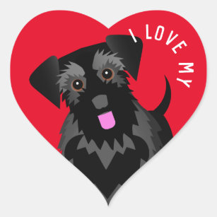 I Love My Black Schnauzer Miniature or Standard Heart Sticker