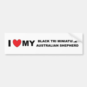 i love my black tri mini aussie bumper sticker