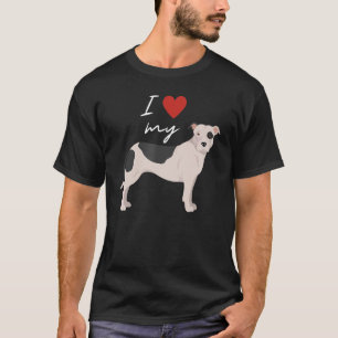 I Love My Black & White American Pit Bull Terrier T-Shirt