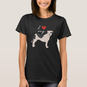I Love My Black & White American Pit Bull Terrier T-Shirt