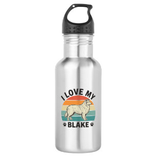 I Love My Blake Dog Retro Engraving Design_1 532 Ml Water Bottle