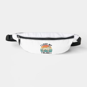 I Love My Blake Dog Retro Engraving Design_1 Bum Bags