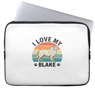 I Love My Blake Dog Retro Engraving Design_1 Laptop Sleeve