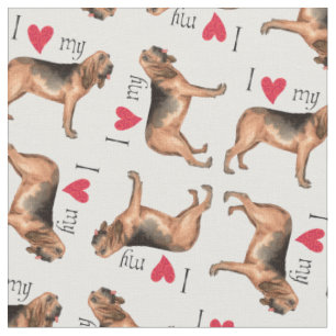 I Love my Bloodhound Fabric
