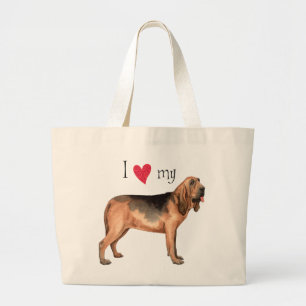 I Love my Bloodhound Large Tote Bag