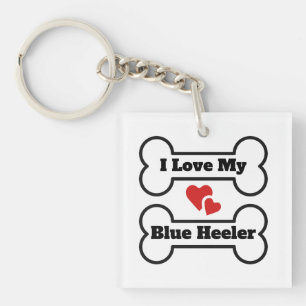 I Love My Blue Heeler Key Ring