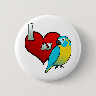 I Love my Blue Throated Macaw 6 Cm Round Badge