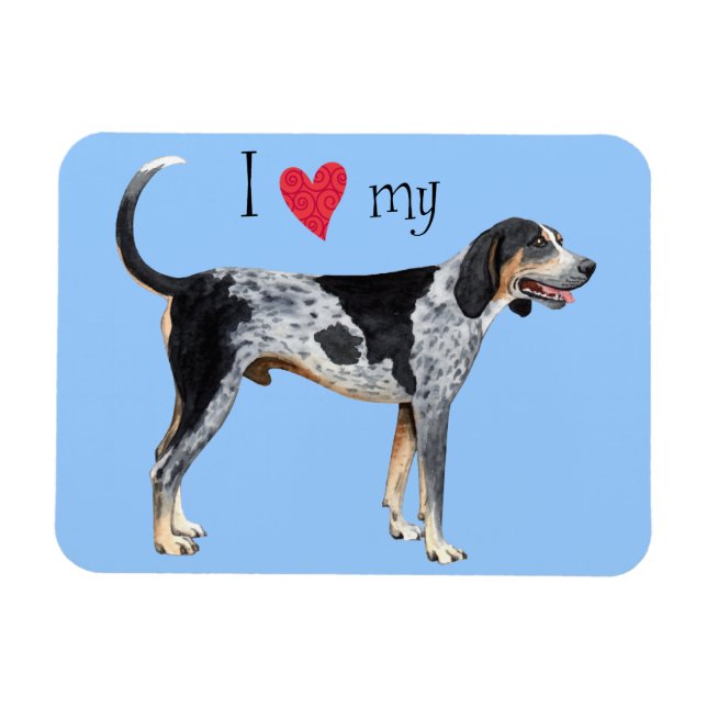 I Love my Bluetick Coonhound Magnet (Horizontal)