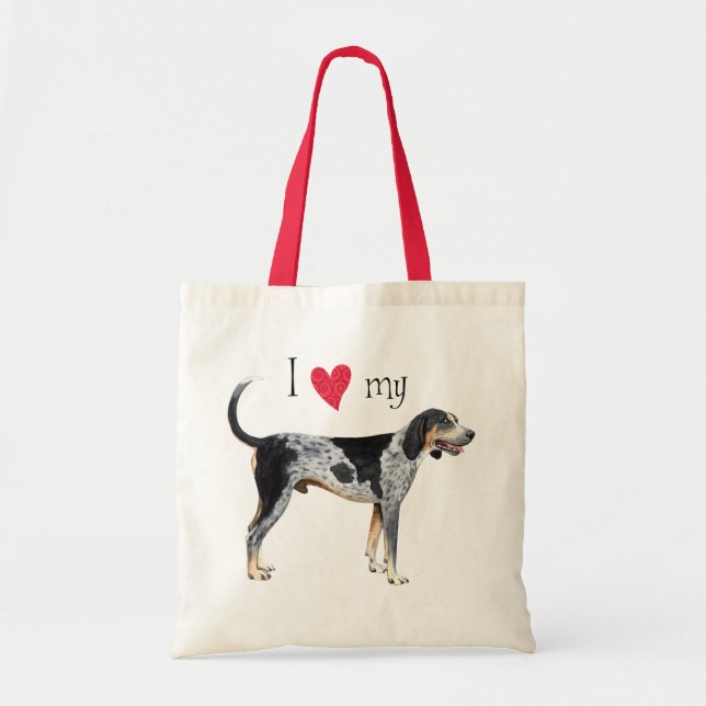 I Love my Bluetick Coonhound Tote Bag (Front)