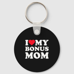 I love my bonus mum i heart family grandma  key ring