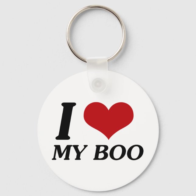 I Love My Boo (Heart) Key Ring (Front)
