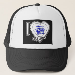 I Love My Boo With Your Photo Trucker Hat