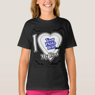 I Love My Boo With Your Photo With Bats T-Shirt