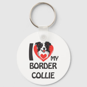 I Love My Border Collie - Cute & Proud Dog Lover Key Ring