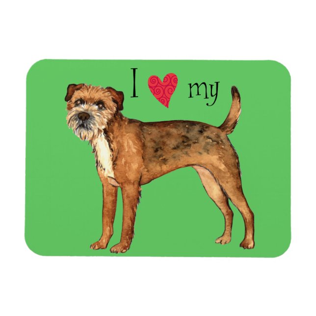 I Love my Border Terrier Magnet (Horizontal)