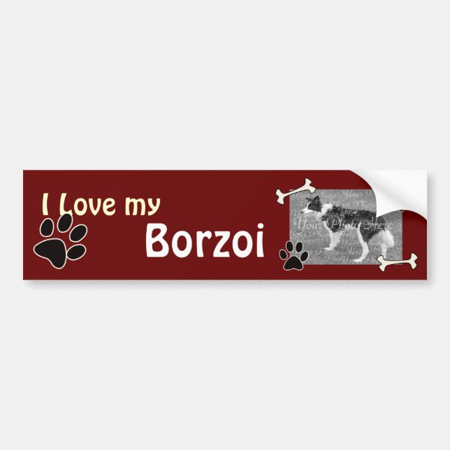 I love my Borzoi Bumper Sticker (Front)