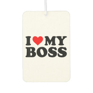 I Love My Boss Funny Red Heart Boss I Heart My Bos Car Air Freshener