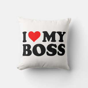 I Love My Boss Funny Red Heart Boss I Heart My Bos Cushion