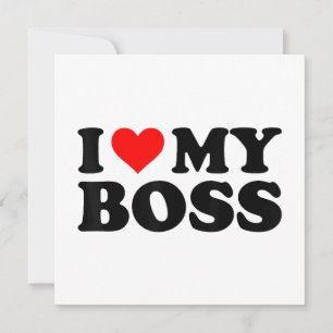 I Love My Boss Funny Red Heart Boss I Heart My Bos Invitation