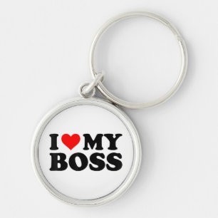 I Love My Boss Funny Red Heart Boss I Heart My Bos Key Ring