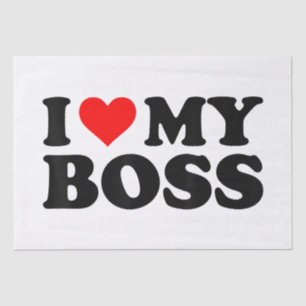 I Love My Boss Funny Red Heart Boss I Heart My Bos Tissue Paper