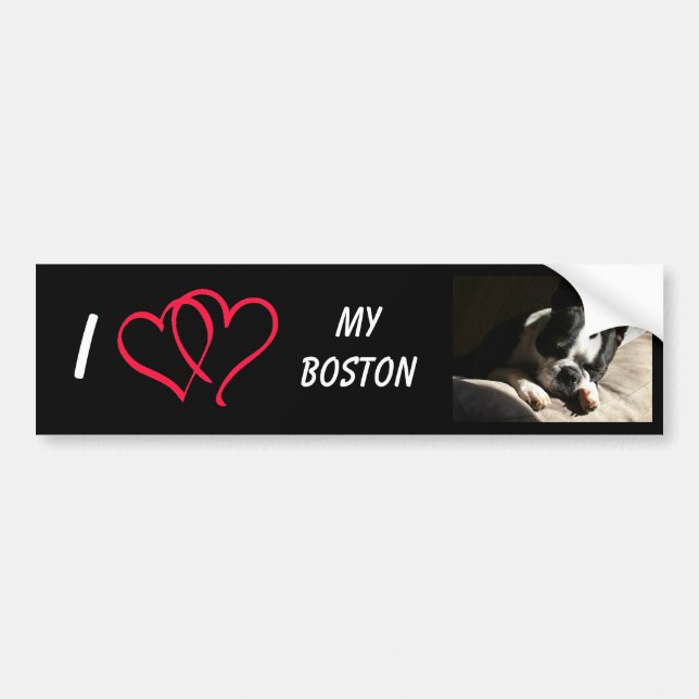 I Love My Boston Bumper Sticker (Front)