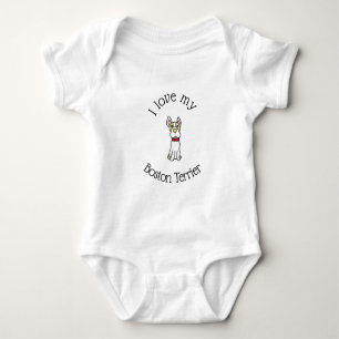 I Love My Boston Terrier Baby Bodysuit