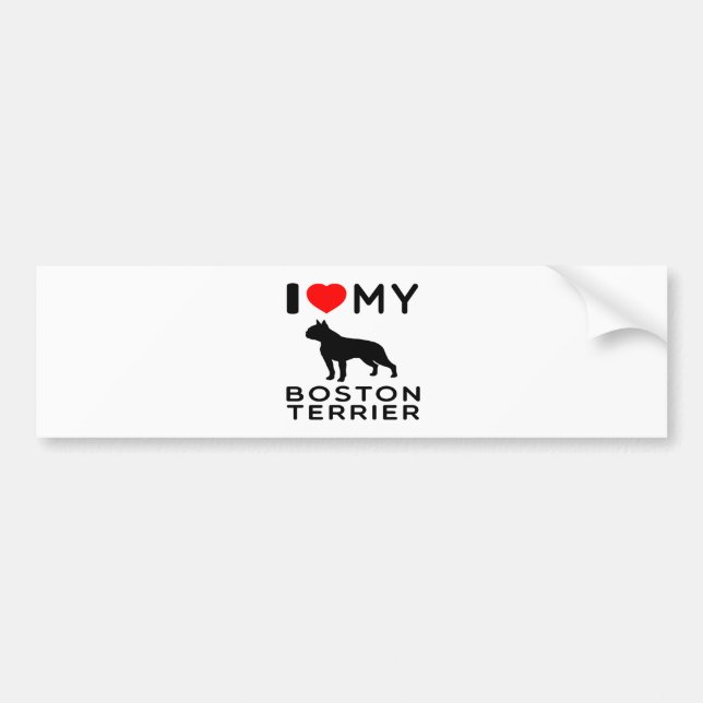 I Love My Boston Terrier. Bumper Sticker (Front)