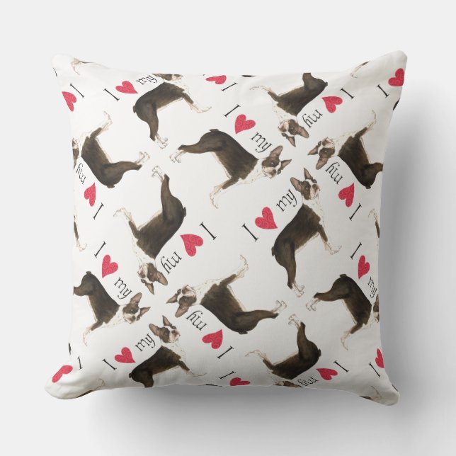 I Love my Boston Terrier Cushion (Front)