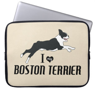 I Love my Boston Terrier Dog Laptop Sleeve