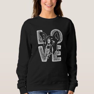 I Love My Boston Terrier Dog Theme Design Sweatshirt