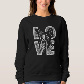 I Love My Boston Terrier Dog Theme Design Sweatshirt