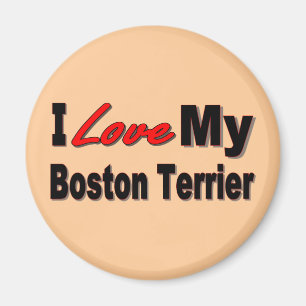 I Love My Boston Terrier Merchandise Magnet