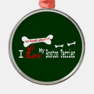 I Love My Boston Terrier Metal Tree Decoration
