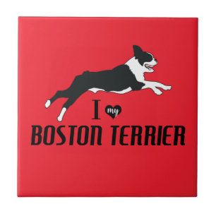 I Love my Boston Terrier Tile